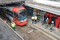Unfall zwischen zwei KVB Bahnen Koeln Hoehenhaus Im Weidenbruch P091